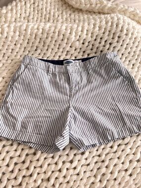 Old Navy Navy & White Striped Cotton Shorts